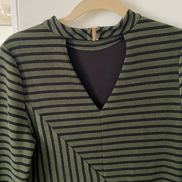 HUTCH Green and Black Striped Long Sleeve Dress - Picture 5 of 5